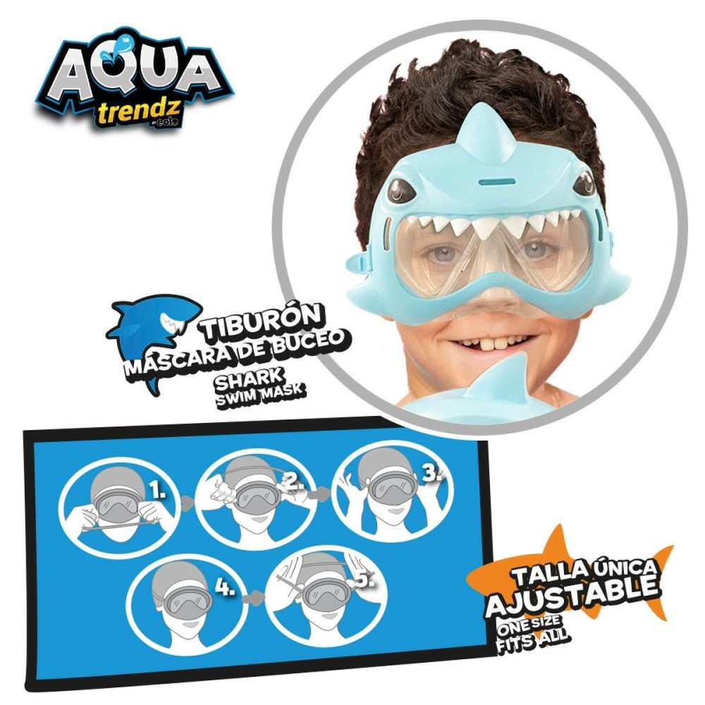 Set of water pistols and diving mask Eolo Shark 18 x 15 x 8,5 cm (4 Units)