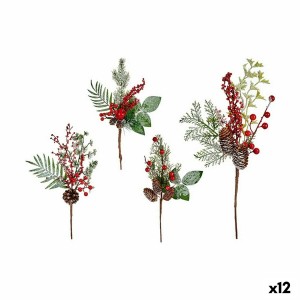 Décorations de Noël Krist+ Marron Rouge Vert Fruits rouges 20 x 39 x 6 cm (12 Unités)