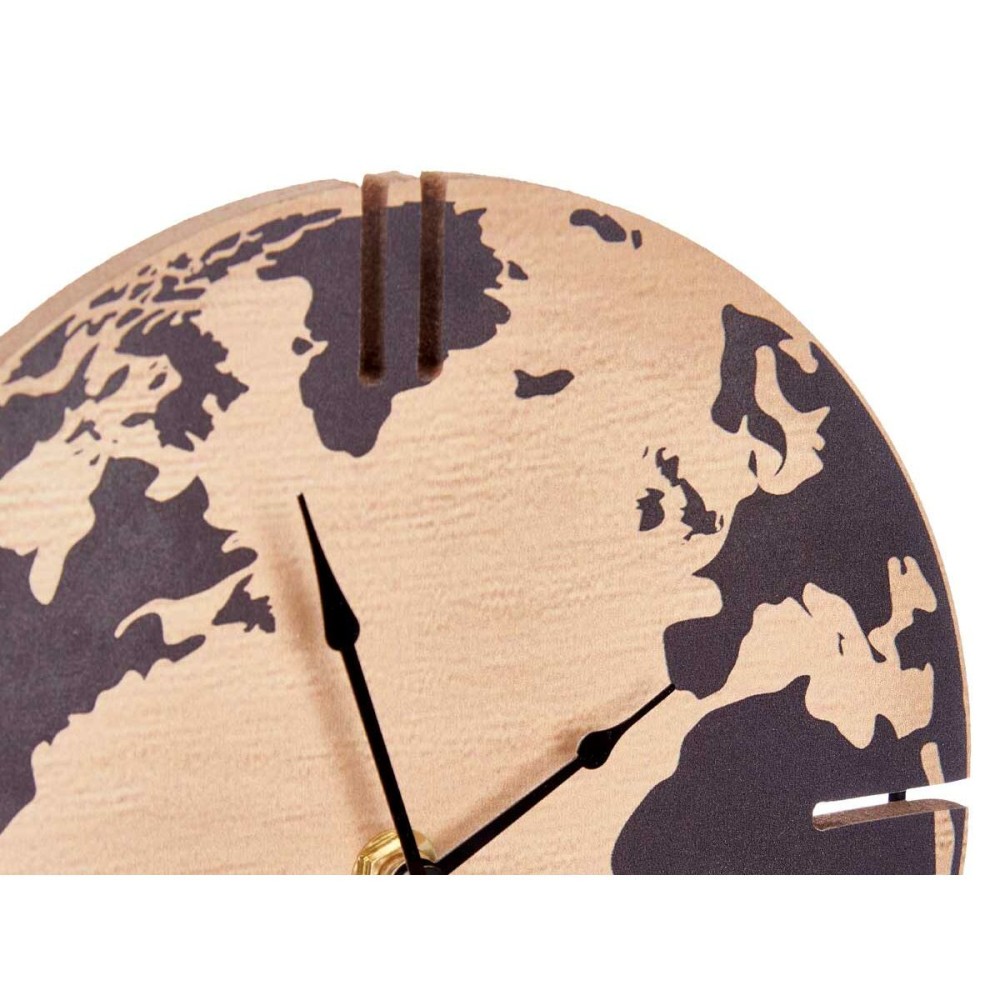 Horloge de table Gift Decor 21ARC306-1 Noir Bois Mappemonde (6 Unités)