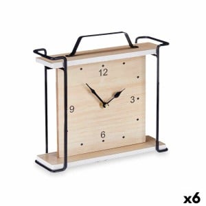 Horloge de table Gift Decor 22STC328-1 Noir Bois (6 Unités)