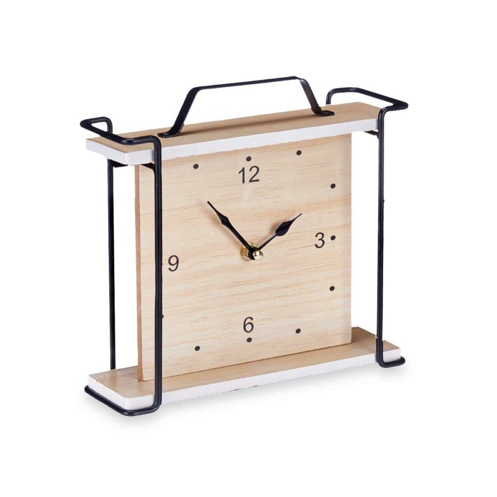 Horloge de table Gift Decor 22STC328-1 Noir Bois (6 Unités)