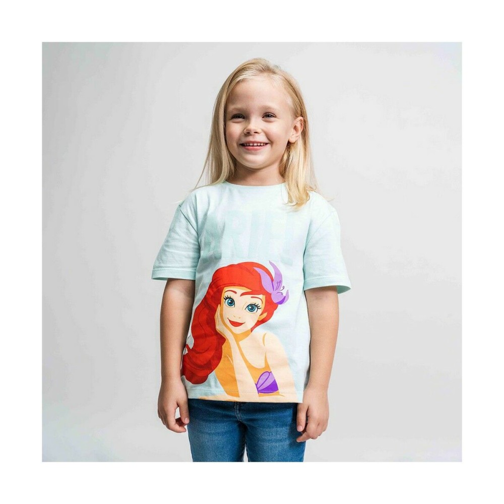 Child's Short Sleeve T-Shirt Disney Princess Green Light Green