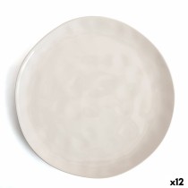 Flat Plate Bidasoa Cosmos White Ceramic 26 cm (12 Units)