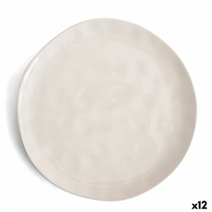 Flacher Teller Bidasoa Cosmos Weiß aus Keramik 26 cm (12 Stück)
