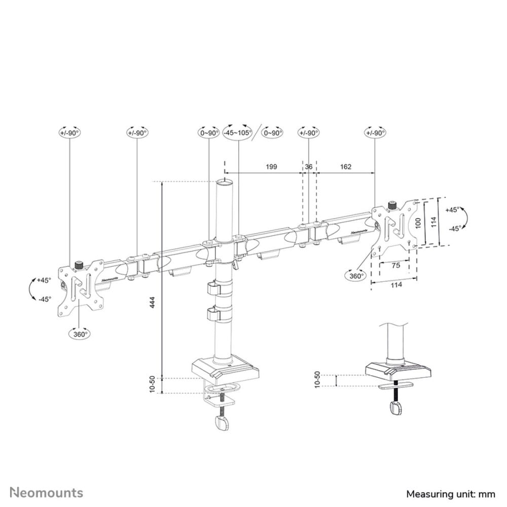 Bildschirm-Träger für den Tisch Neomounts DS60-600BL2 10" 32"