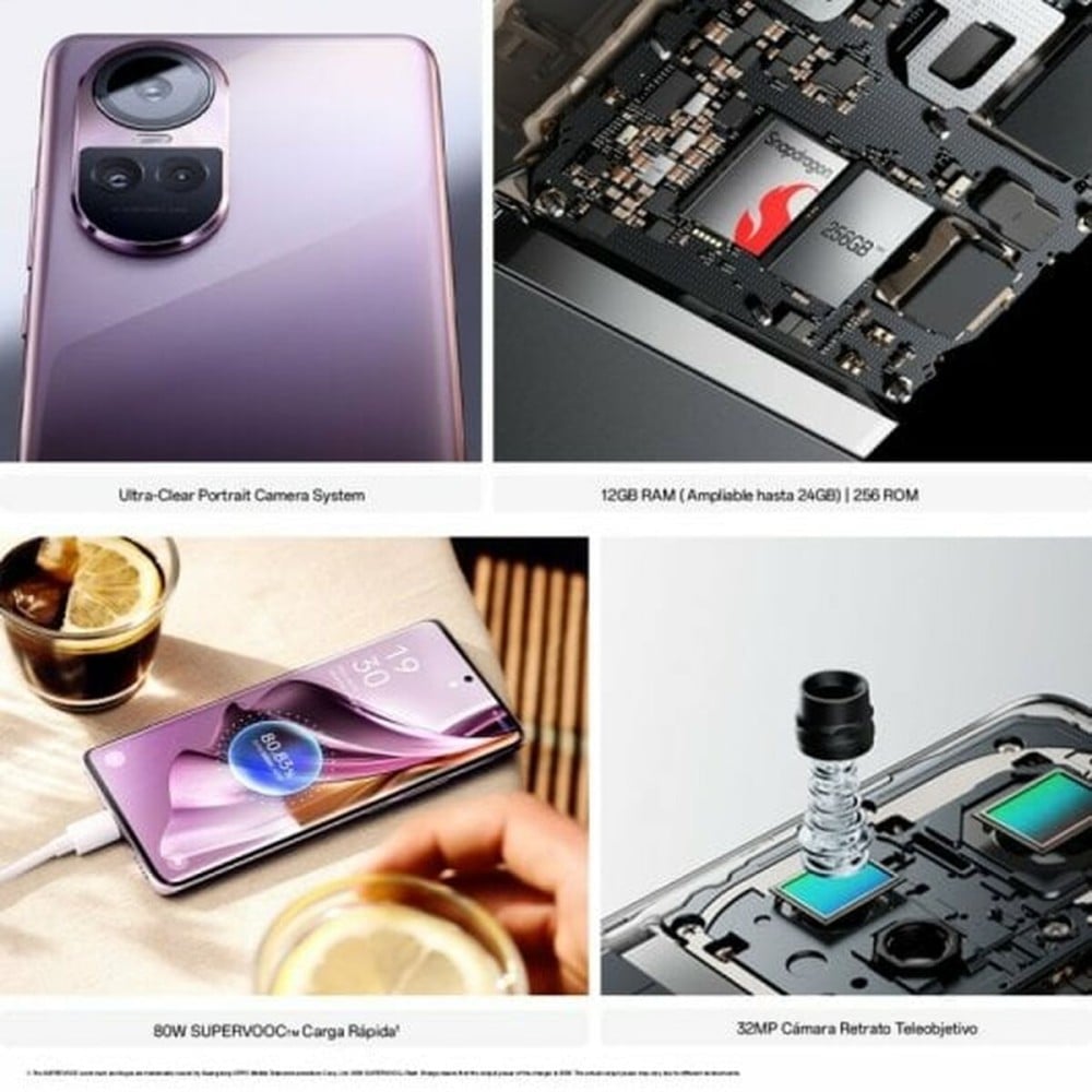 Smartphone Oppo Reno10 Pro 5G 6,7" Octa Core 12 GB RAM 256 GB Noir Argenté