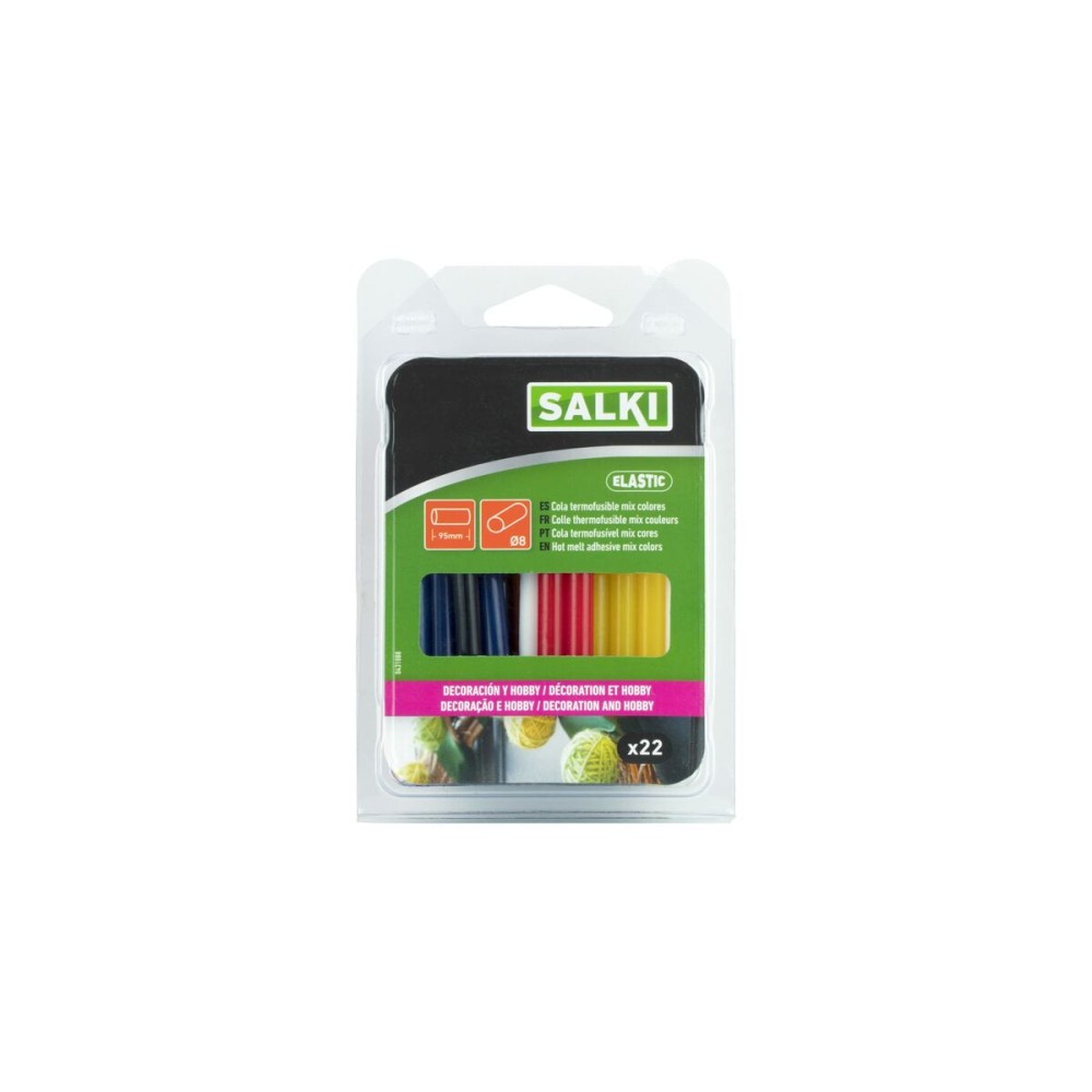 Bâtons de colle thermofusible Salki 431088 Multicouleur Décoration Ø 8 x 95 mm 105 g (28 Unités)