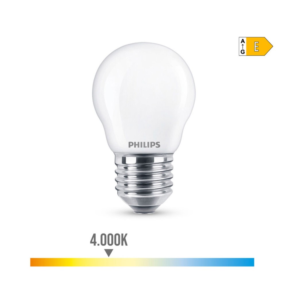 Lampe LED Philips Sphèrique E 6,5 W E27 806 lm 4,5 x 7,8 cm (4000 K)