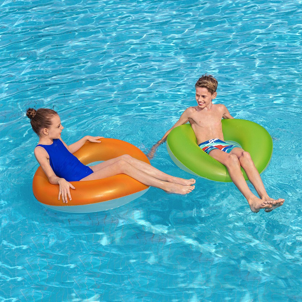 Bestway Neon-Farbiger Einfarbiger Aufblasbarer Schwimmer D91 cm +10 Jahre Strand und Pool 36025