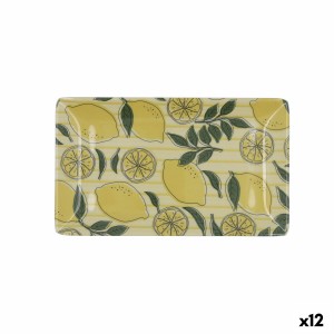 Plateau apéritif Quid Sicilia Multicouleur Bioplastique Citron 25 x 15 x 2 cm (12 Unités)