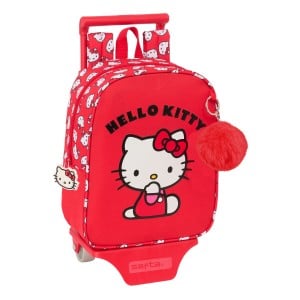 Schulrucksack Hello Kitty Iconic Weiß Rot 22 x 27 x 10 cm