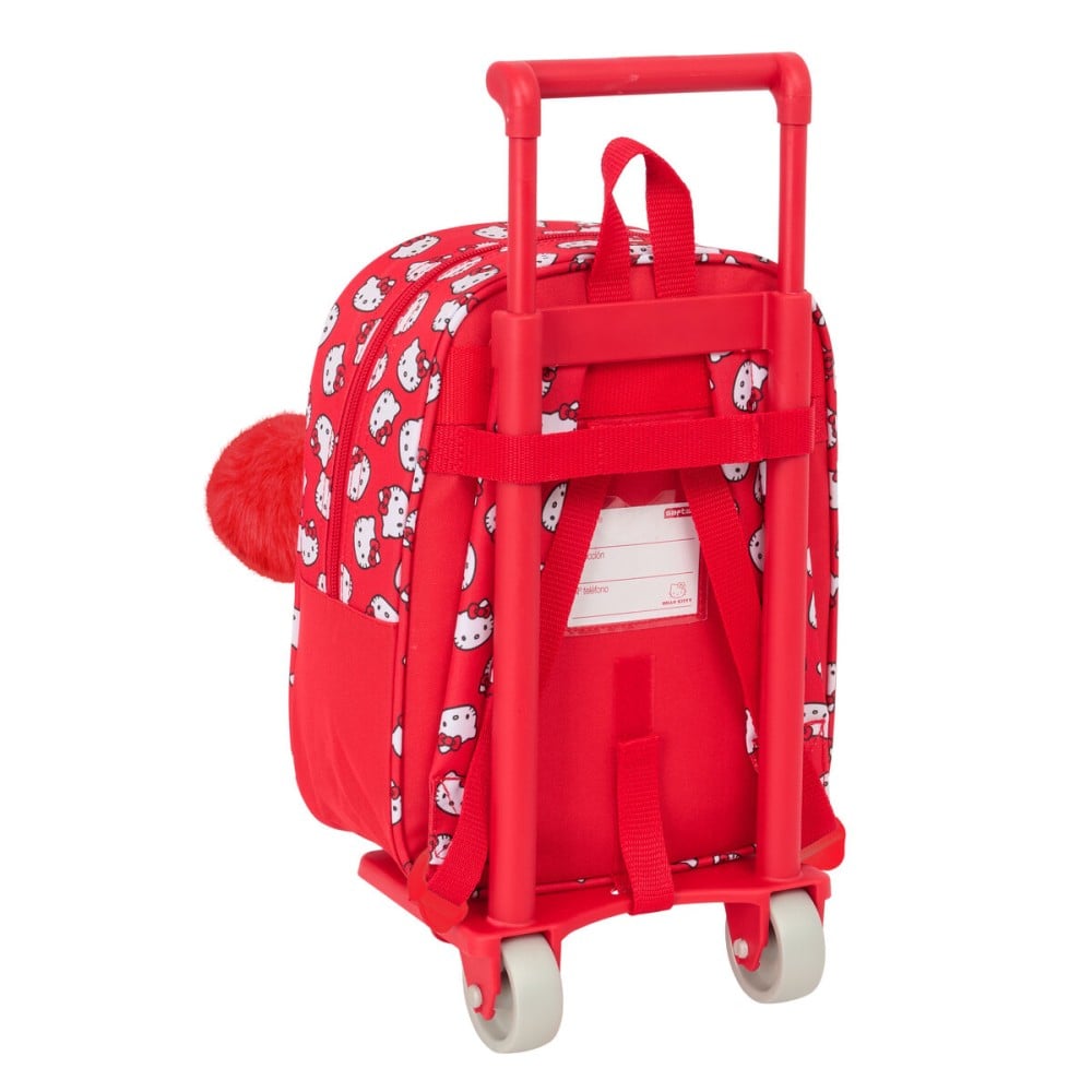 Schulrucksack Hello Kitty Iconic Weiß Rot 22 x 27 x 10 cm