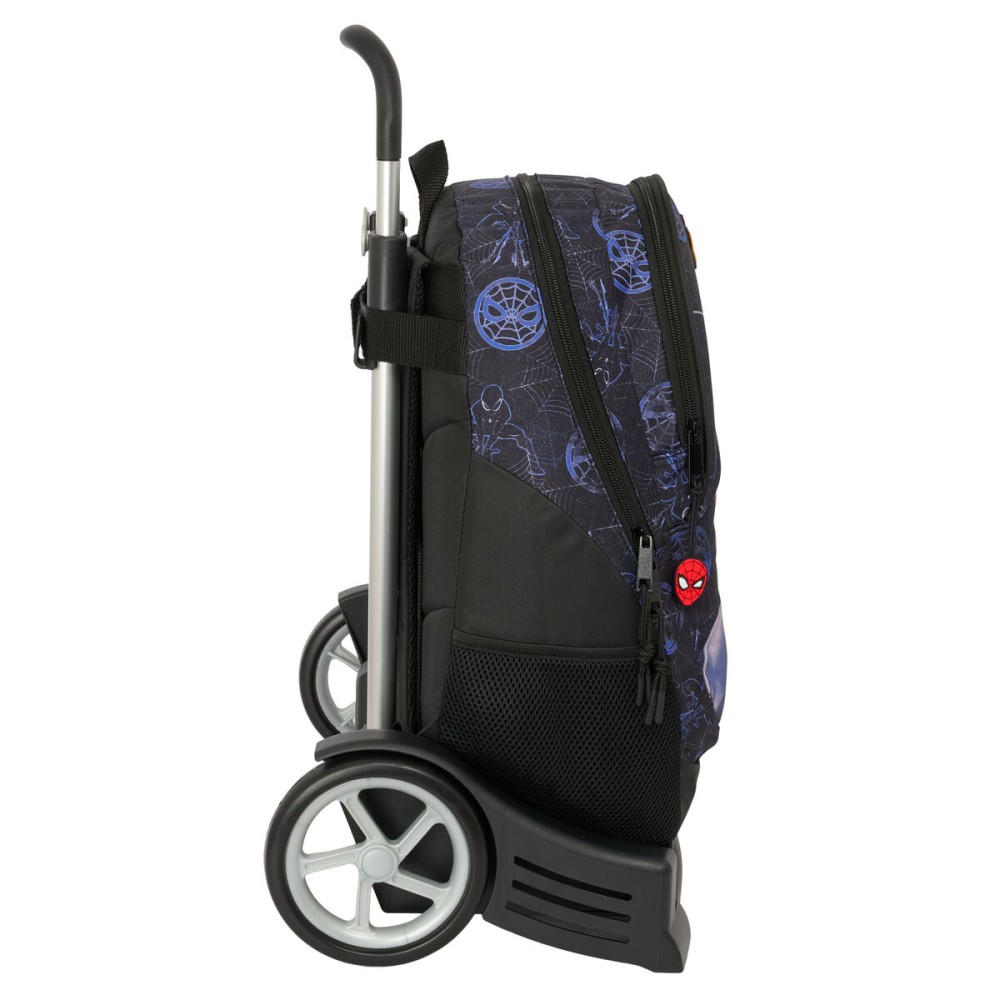 School Rucksack with Wheels Spider-Man Attack Black 32 x 44 x 16 cm