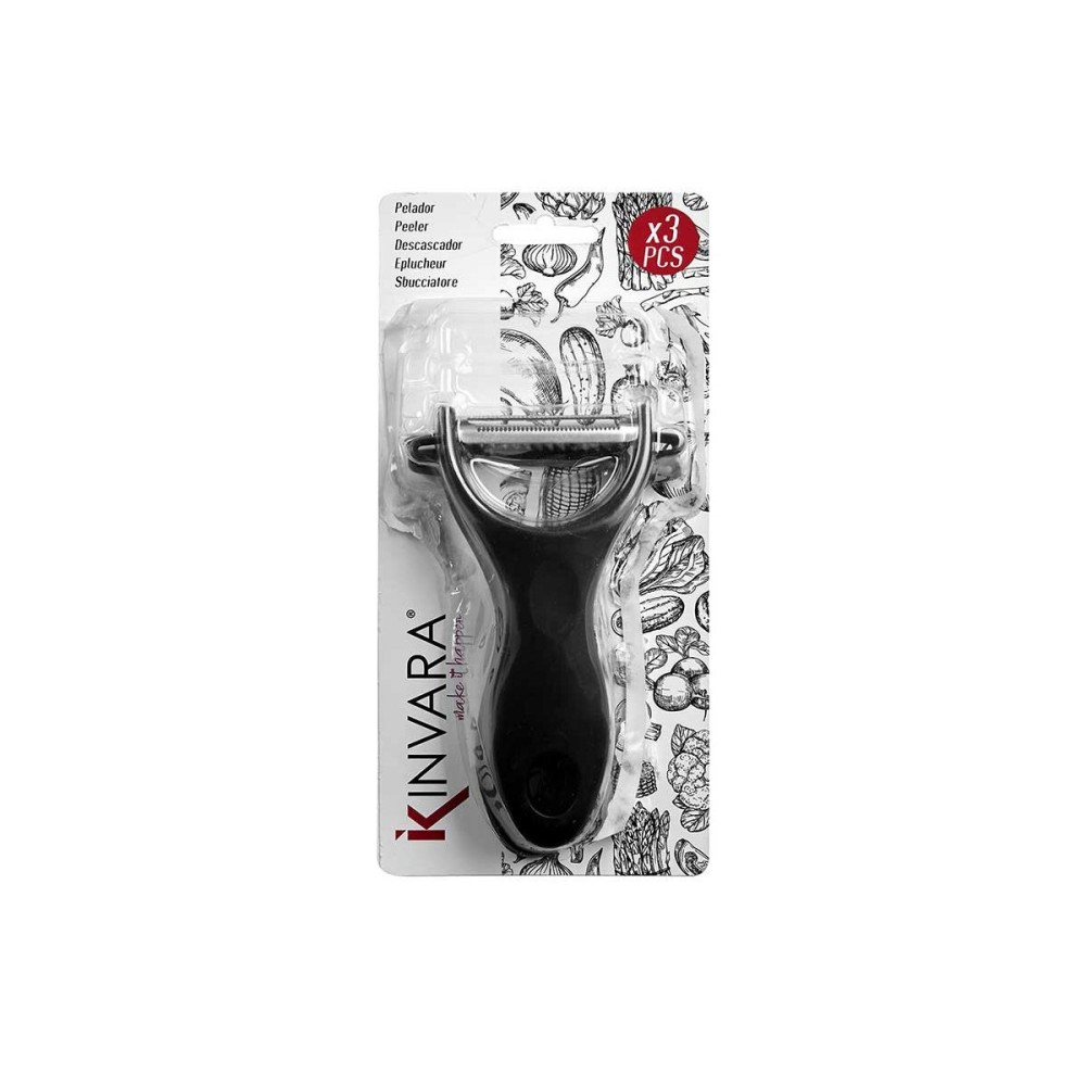 Obst- und Gemüseschäler Kinvara 86886 Schwarz Edelstahl Satz (12 Stück)