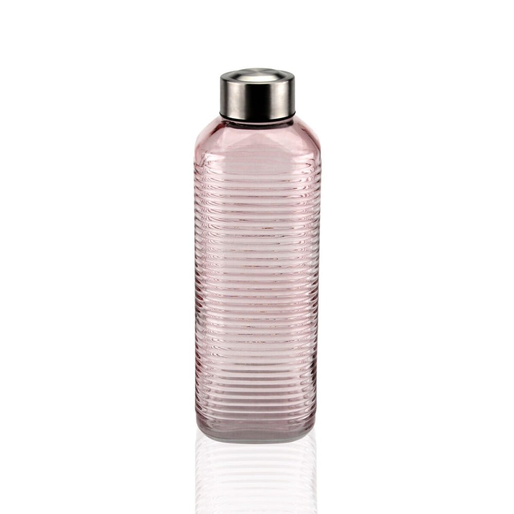 Water bottle Versa Pink Glass Aluminium 1 L 8,3 x 23,5 x 8,3 cm