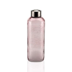 Water bottle Versa Pink Glass Aluminium 1 L 8,3 x 23,5 x 8,3 cm