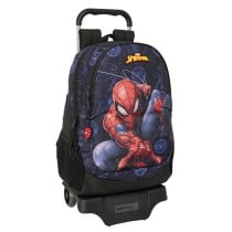 Schulrucksack mit Rädern Spider-Man Attack Schwarz 32 x 44 x 16 cm