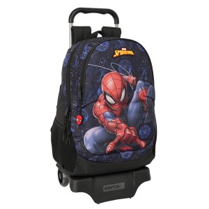 Schulrucksack mit Rädern Spider-Man Attack Schwarz 32 x 44 x 16 cm