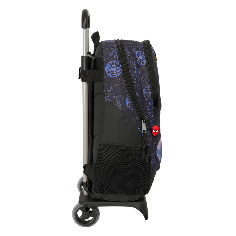 School Rucksack with Wheels Spider-Man Attack Black 32 x 44 x 16 cm
