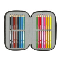 School Case with Accessories Spider-Man Attack Black 12,5 x 19,5 x 5,5 cm 37 Pieces