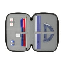 School Case with Accessories Spider-Man Attack Black 12,5 x 19,5 x 5,5 cm 37 Pieces