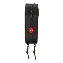 School Case with Accessories Spider-Man Attack Black 12,5 x 19,5 x 5,5 cm 37 Pieces