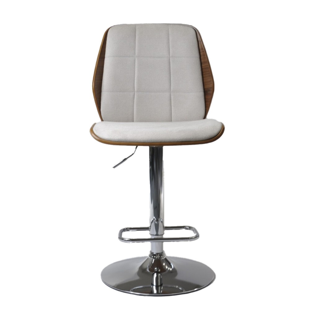 Hocker Home ESPRIT Braun Beige Silberfarben Nussbaumholz 50 x 52 x 121 cm