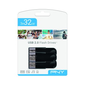 Clé USB PNY Attaché 4 Noir 32 GB (3 Unités)