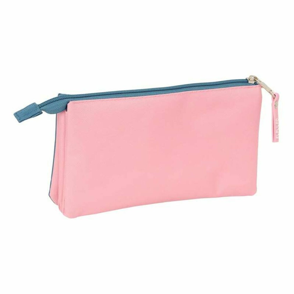 Dreifaches Mehrzweck-Etui El Pulpo Blau Rosa 22 x 12 x 3 cm