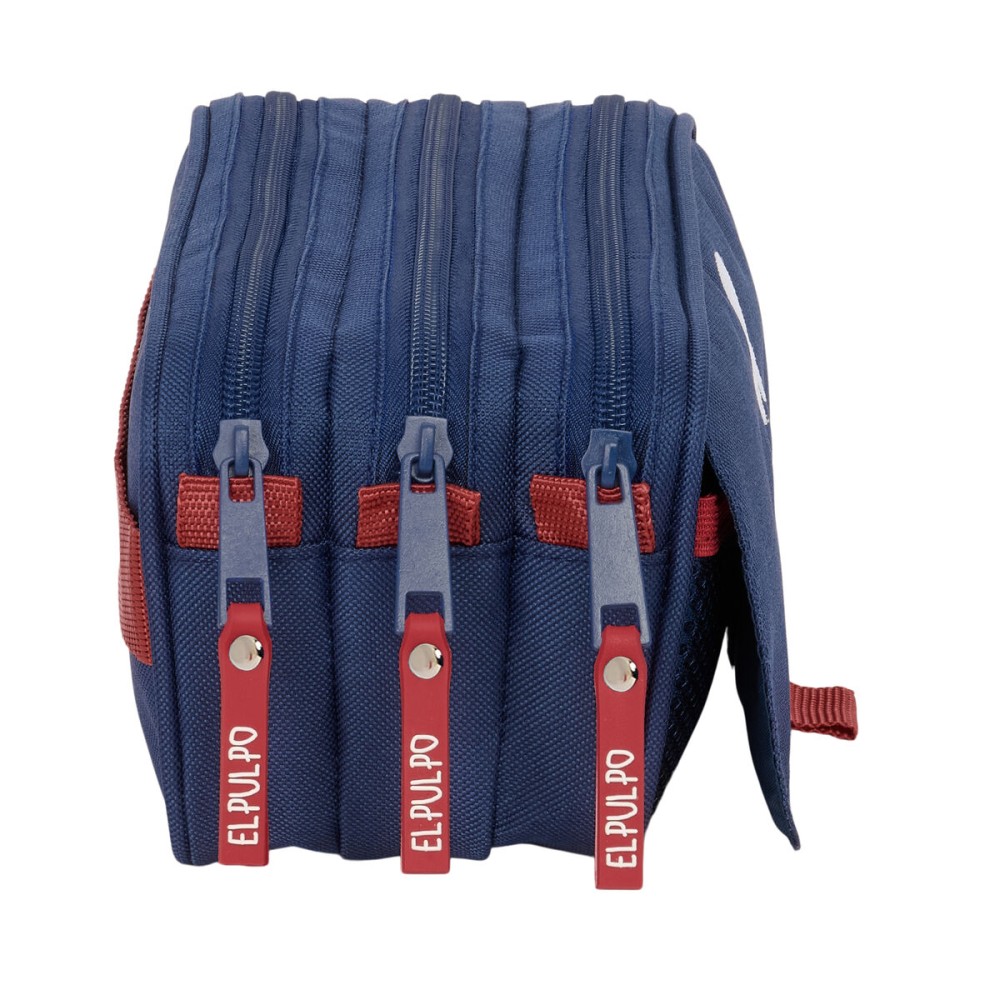 Dreifaches Mehrzweck-Etui El Pulpo Marineblau 21,5 x 10 x 8 cm