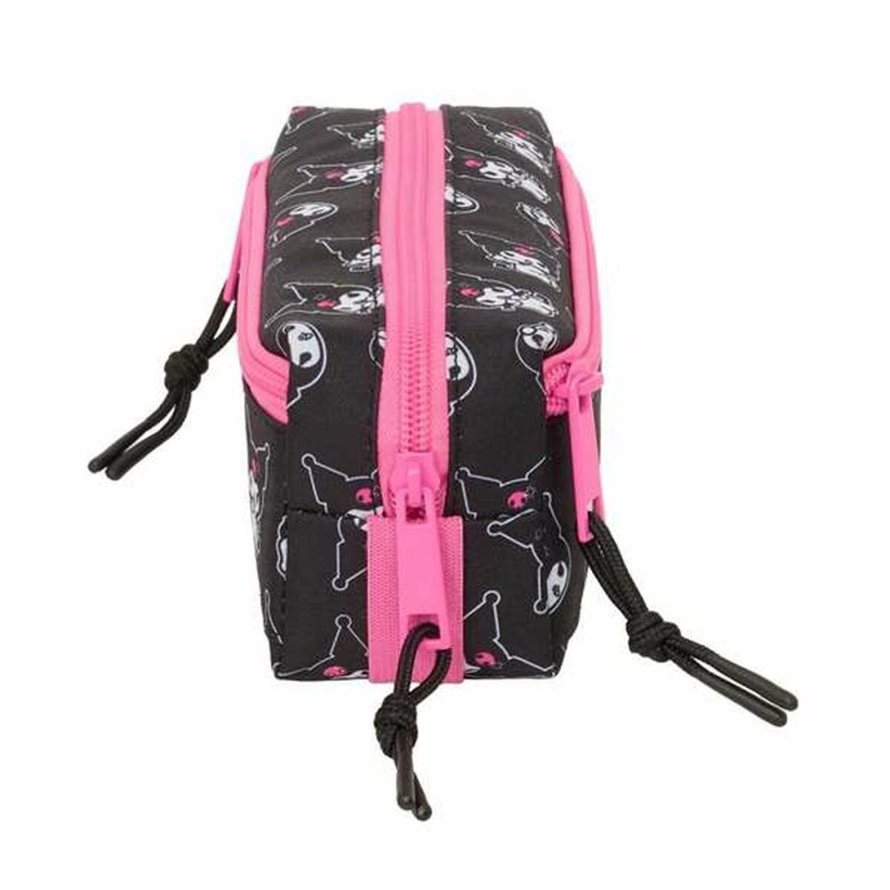 Triple Carry-all Kuromi Black Fuchsia 22 x 8,5 x 6 cm