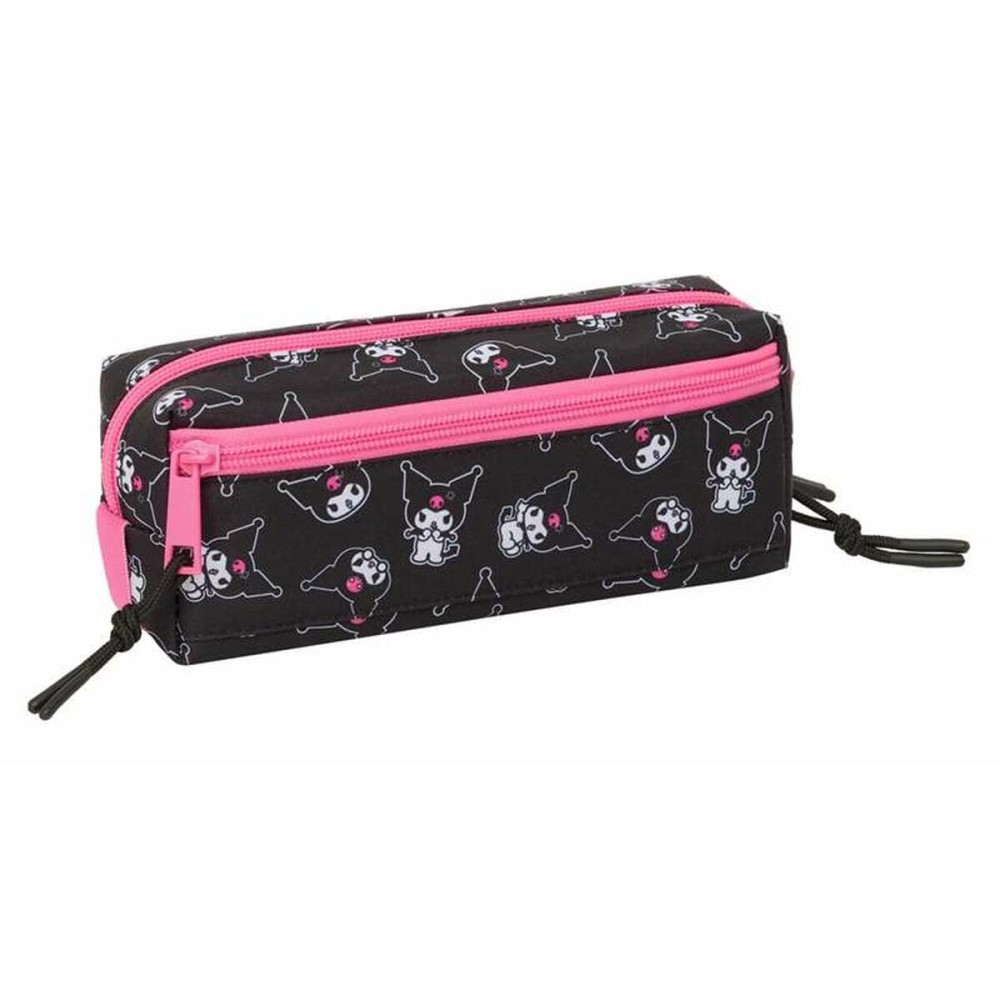 Triple Carry-all Kuromi Black Fuchsia 22 x 8,5 x 6 cm
