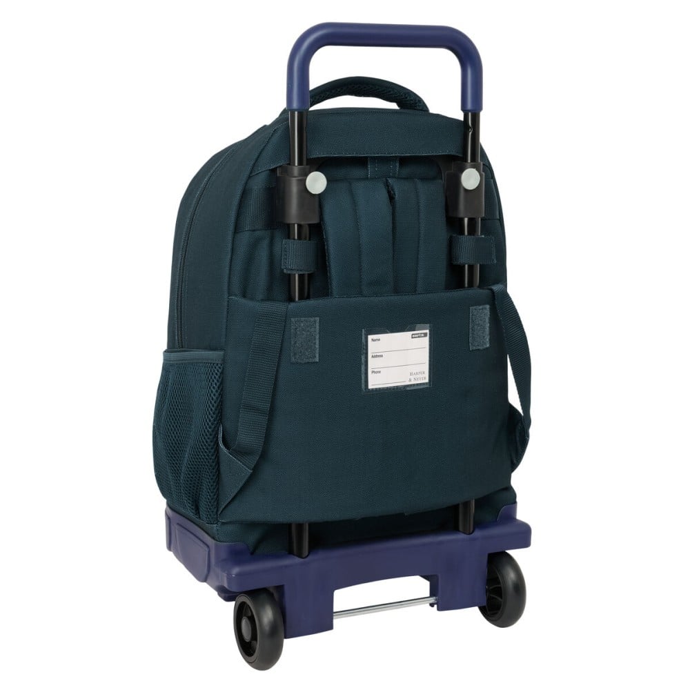 School Rucksack with Wheels Harper & Neyer Navy Blue 33 x 45 x 22 cm