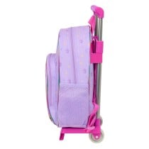 School Rucksack with Wheels Unicorn Academy Lilac 28 x 34 x 10 cm