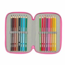 Triple Pencil Case Kuromi Black Fuchsia 12,5 x 19,5 x 5,5 cm 37 Pieces