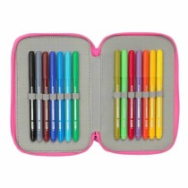 Triple Pencil Case Kuromi Black Fuchsia 12,5 x 19,5 x 5,5 cm 37 Pieces