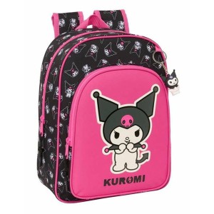 School Bag Kuromi Black Fuchsia 26 x 34 x 11 cm