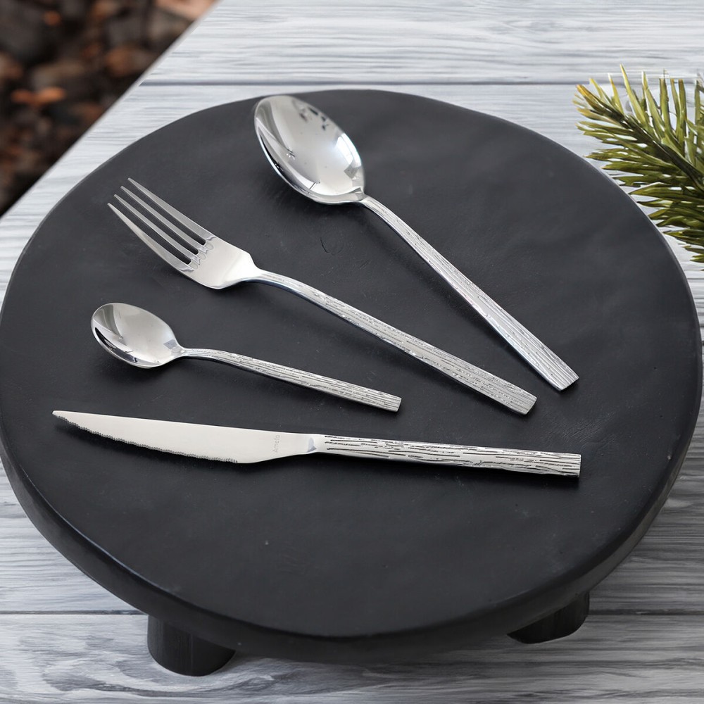 Cutlery Amefa Caligraphy Steel Metal 24 Pieces
