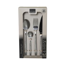 Cutlery Amefa Caligraphy Steel Metal 24 Pieces