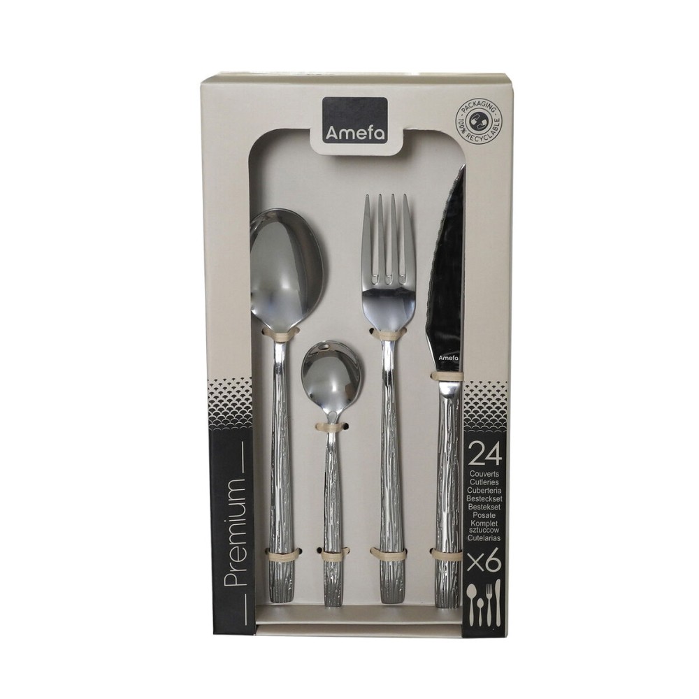 Cutlery Amefa Caligraphy Steel Metal 24 Pieces
