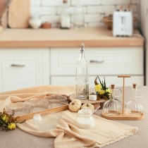 Oil and Vinegar Set Quid Trend 21 x 9,5 x 20,5 cm Bamboo Brown