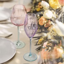 Champagne glass Cristal d’Arques Paris Swirly Spring Pink Glass 210 ml (4 Units)