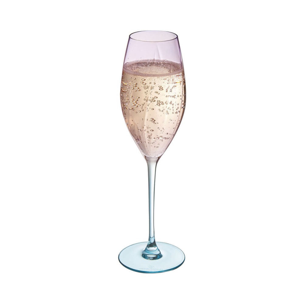 Champagne glass Cristal d’Arques Paris Swirly Spring Pink Glass 210 ml (4 Units)