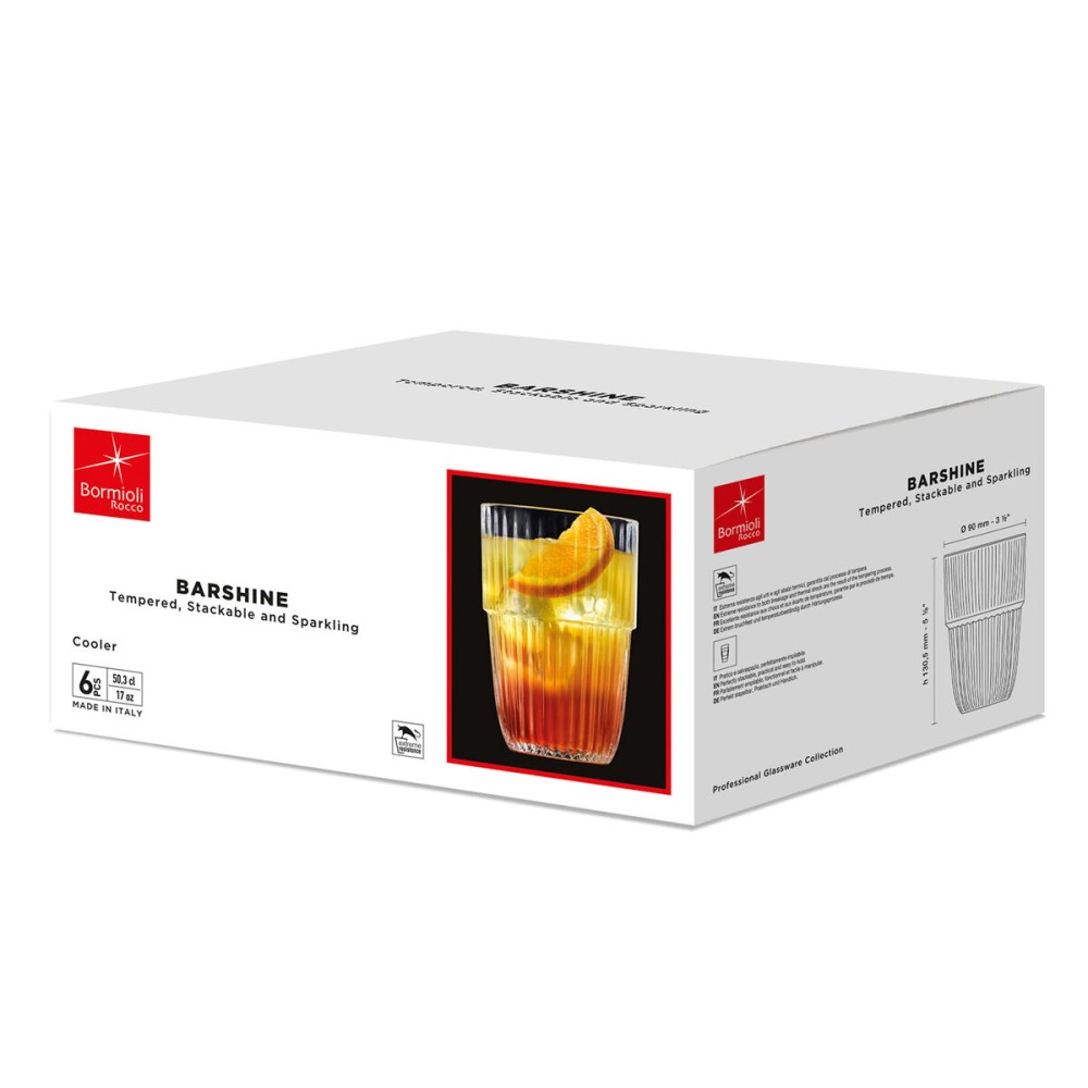 Wasserglas Bormioli Rocco Barshine Durchsichtig Glas 500 ml (6 Stück)