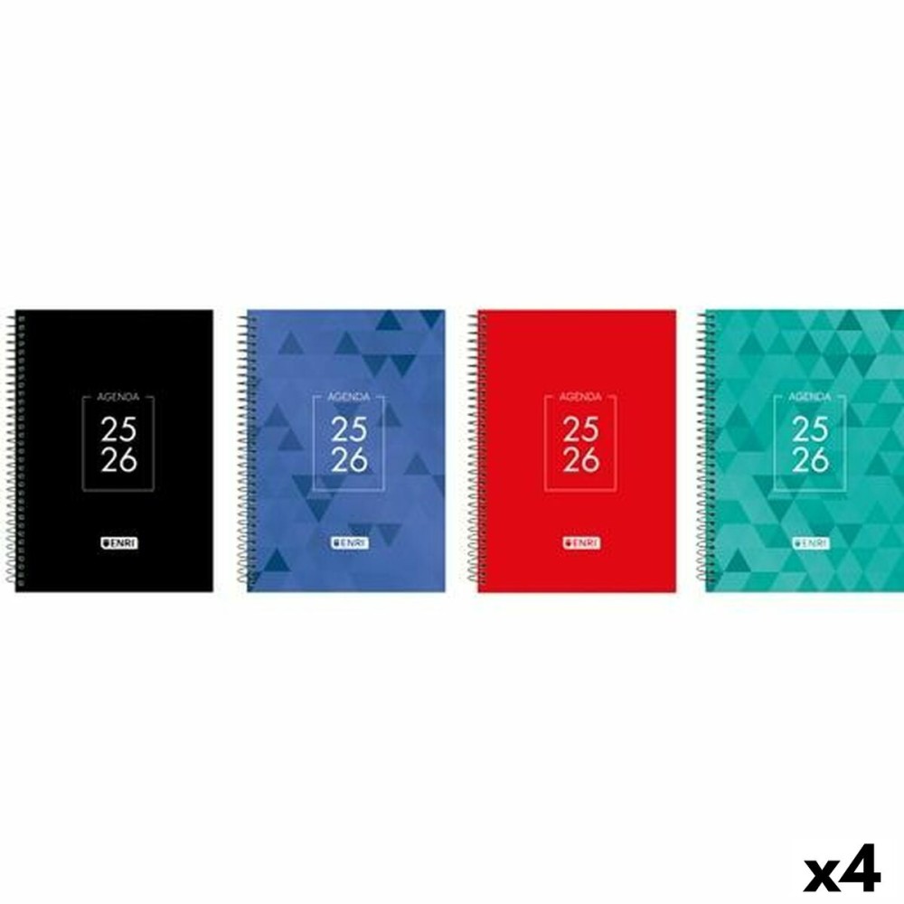 Agenda ENRI IDENTITY 1/4 15 x 21 cm 2025-2026 (4 Unités)