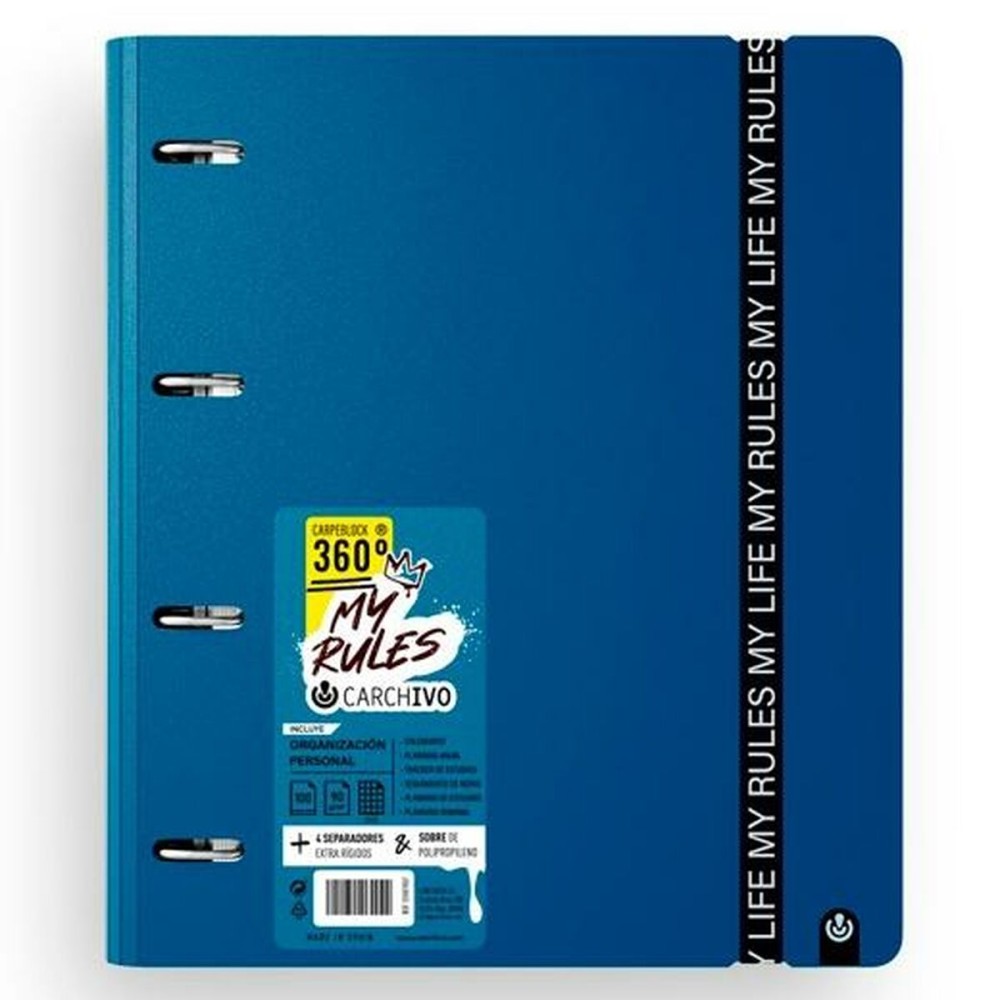 Ring binder Carchivo CARPEBLOCK 360 MY RULES Dark blue A4 (8 Units)