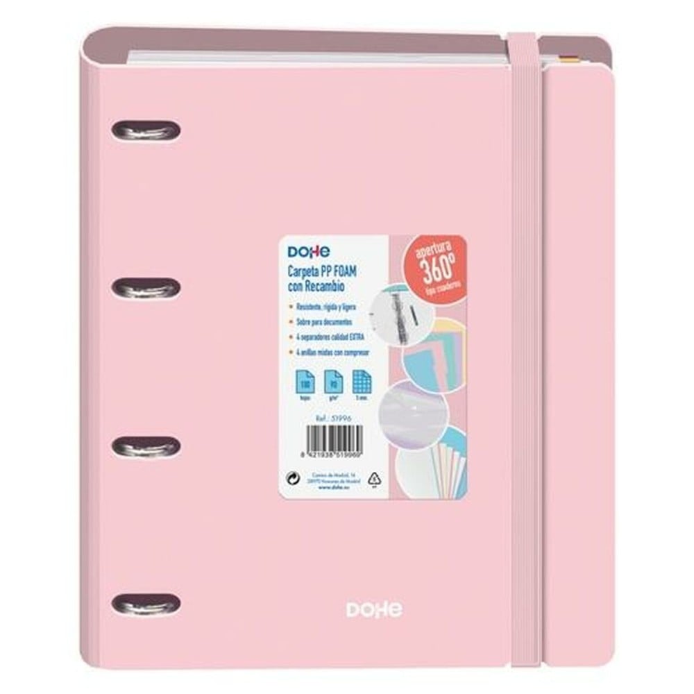 Ring binder DOHE Pink A4 (12 Units)