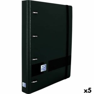 Ringbuch Oxford LIVE&GO Schwarz A5+ (5 Stück)