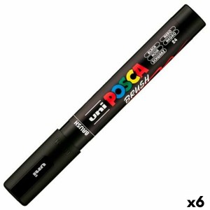 Marqueur BRUSH POSCA PC-5BR Noir (6 Unités)