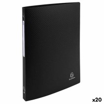Reliure à anneaux Exacompta Noir A4 (20 Unités) (4 Unités)